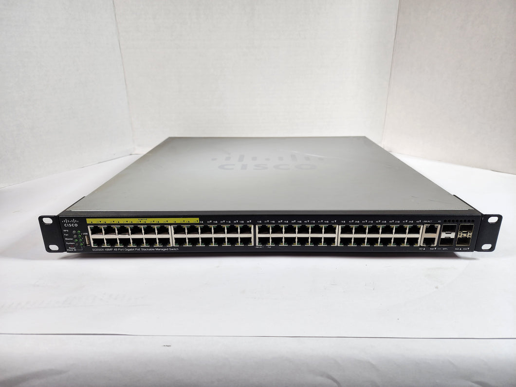 CISCO -USED- SG550X-48MP-K9 48 Gigabit PoE+ and 4 10Gig Ethernet Ports, 740w PoE