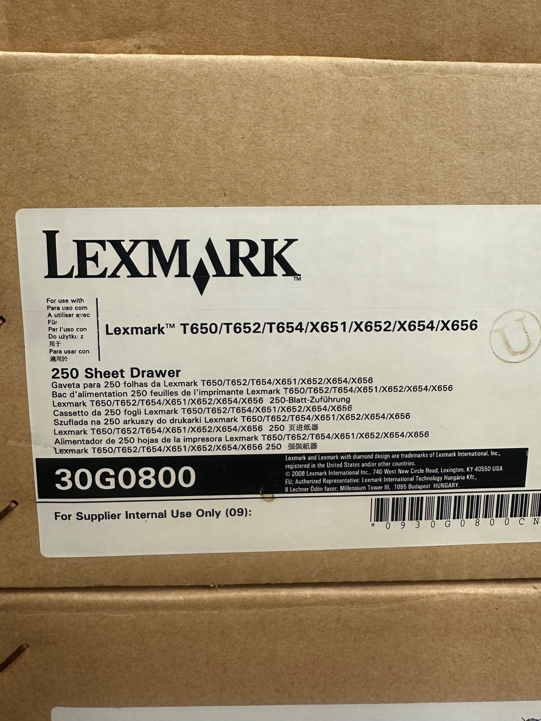 Lexmark OEM 30G0800 250-Sheet Input Drawer