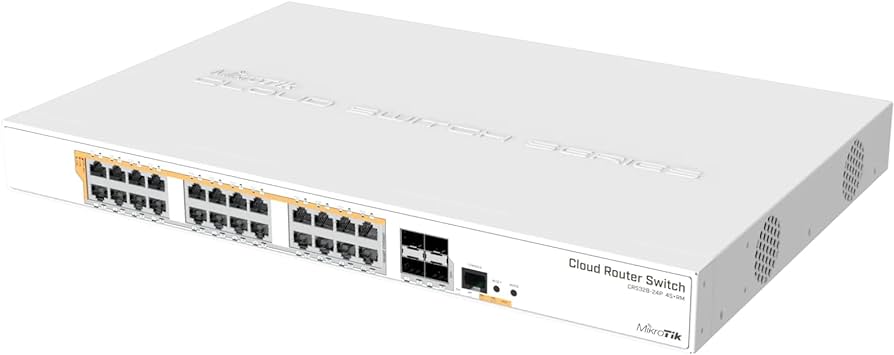 Mikrotik CRS328-24-4S+RM 24 port Gigabit Ethernet router/switch with four 10Gbps SFP+ ports