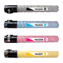 Load image into Gallery viewer, Konica Minolta TN324 COMPLETE SET OF 4 TONERS NEW IN BOX
