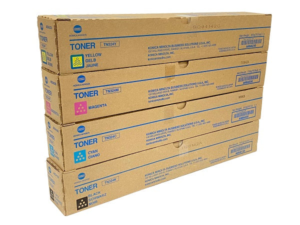 Konica Minolta TN324 COMPLETE SET OF 4 TONERS NEW IN BOX